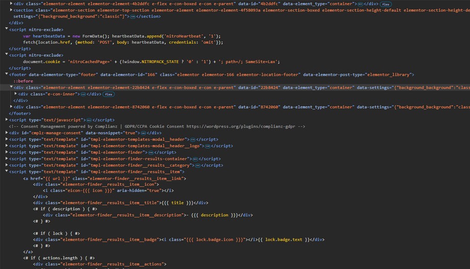 HTML Code einer Website - Hyper Text Markup Language