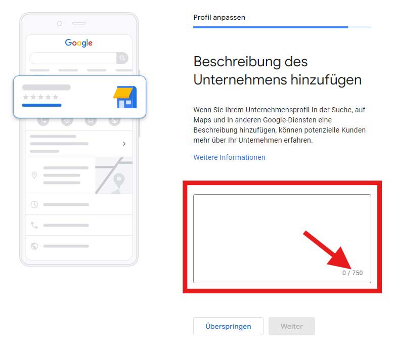Unternehmensbeschreibung hinzufügen - Für Kunden und Suchmaschine optimieren